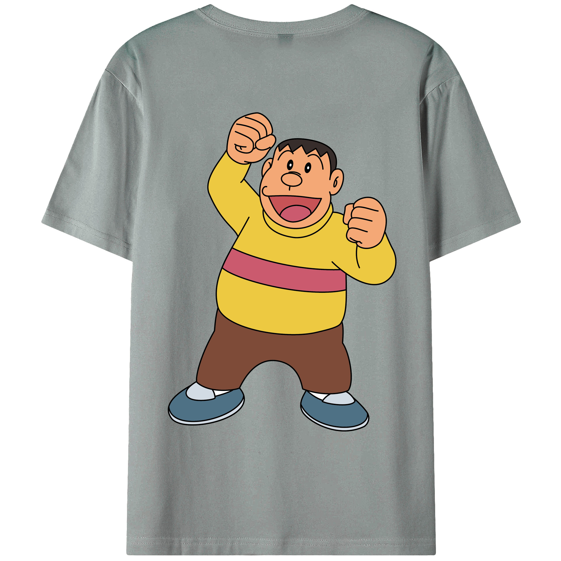 （画像用） ドラえもん 剛田武 Doraemon Gouta Takeshi 綿100％ メンズ半袖Tシャツ（バックプリント） 通気性